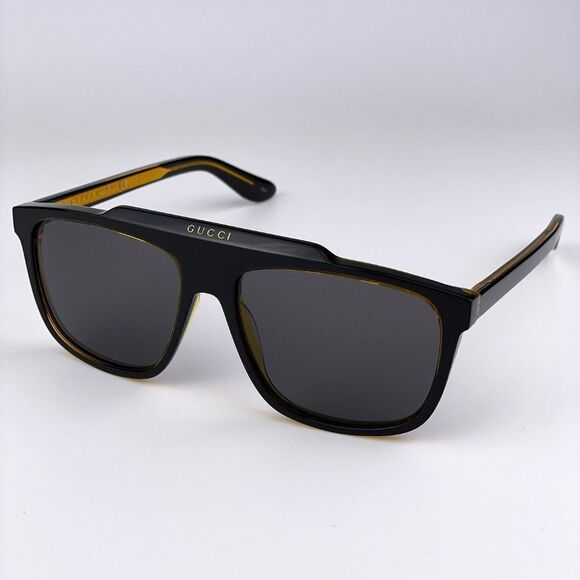 NEW GUCCI GG1039S 001 Black/Yellow Gray Aviator Plastic Men Sunglasses - Picture 4 of 14